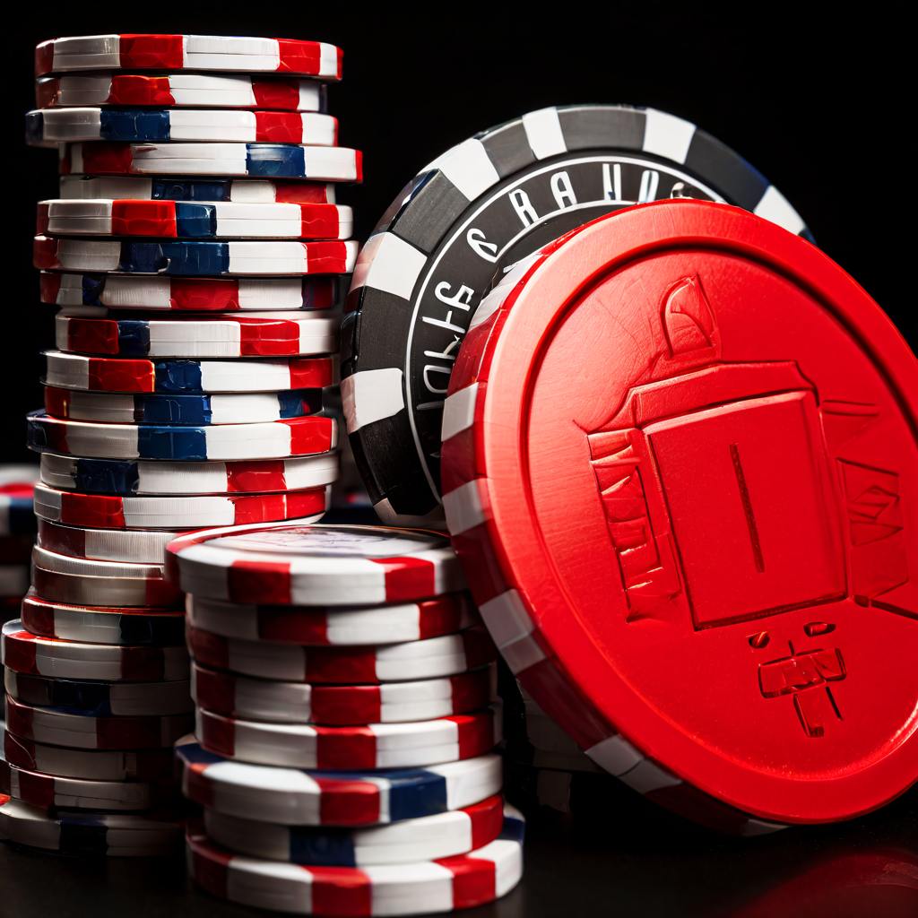 빨간 정지 표지판과 자가 놓인 카지노 칩 더블의 근접 촬영으로 재정적 한계를 상징합니다.