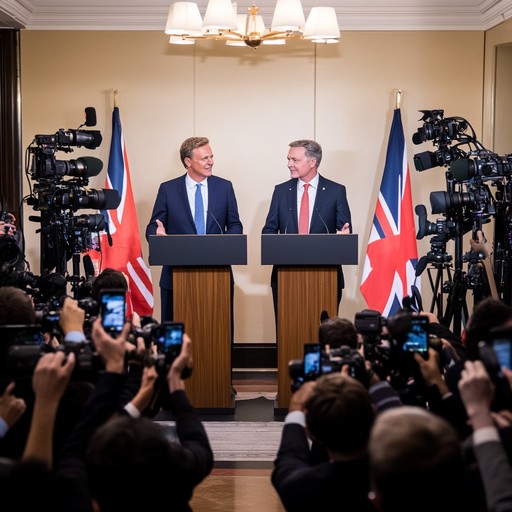 Government spokesperson delivering a carefully prepared diplomatic statement during an official press briefing.